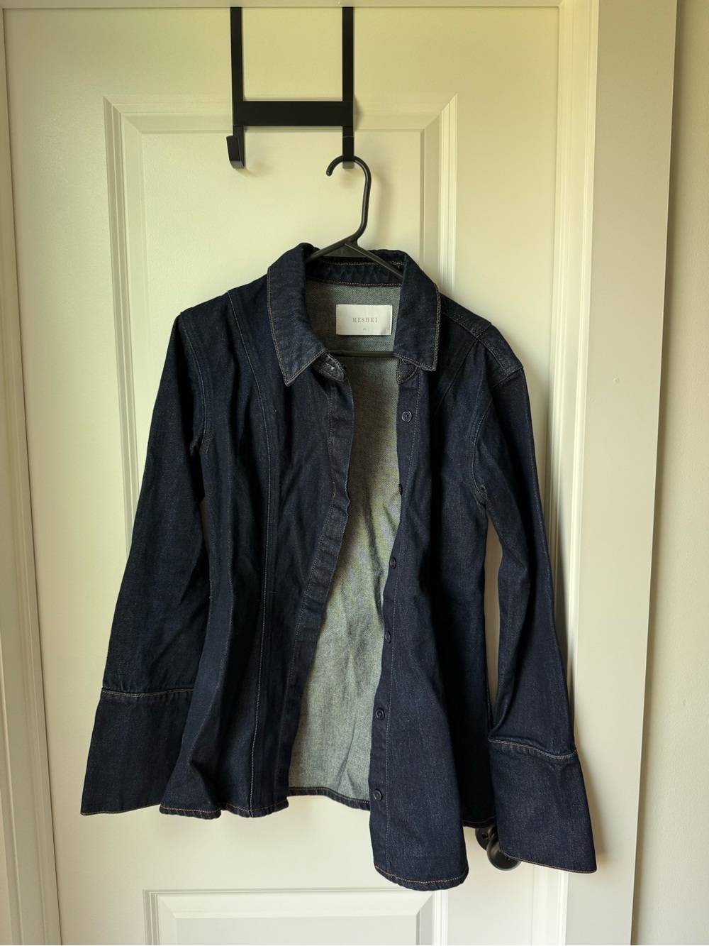 Dark Indigo Denim Shirt - Women's Lightweight Button-Up